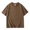 Camiseta de Manga Corta de Algodón Puro de Peso Pesado Multicolor Nueva para Mujer, Top Holgado de Cuello Redondo, Camiseta Básica Unisex, Camiseta Versátil Adelgazante