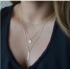 2021Shopee Candado de perla estilo europeo y americano creativo simple moda temperamento joyería para mujer collar de cadena geométrica