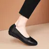 Zapatos Suaves de Piel para Mamá, Zapatos de Suela Plana para Mujer, Suela Suave, Antideslizantes, Ligeros, Zapatos de Trabajo, Zapatos Suaves de Piel para Personas de Mediana Edad y Mayores