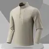 Chaqueta Casual con Cremallera Estilo Nuevo Camiseta Transfronteriza de Cuello Alto para Primavera y Otoño Top Versátil de Manga Larga para Correr y Deportes Semi-Exteriores para Hombre