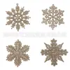 Fio Grátis Floco de Neve de Natal Decoração de Natal Enfeites para Árvore de Natal Pingentes Pó Dourado Brilhante Plástico