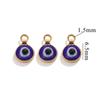 Acero inoxidable que conserva el color chapado en oro real de 18K colgante de ojo de demonio gota de aceite de doble cara de anillo único/doble de 6 mm accesorios de conexión DIY