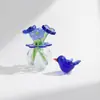 Pájaro de vidrio artificial arreglo floral eterno comercio exterior transfronterizo artesanías de Zibo Boshan decoración para coche y escritorio de oficina