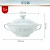 Juego de Cuenco y Plato de Porcelana Celadón Linglong de Jingdezhen para el Hogar, Vajilla de Color Bajo Esmalte a Alta Temperatura, Cuenco y Plato de Porcelana Blanca Alta para Regalo de Inauguración