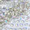 Decoraciones para Uñas Artísticas de Hielo Azucarado de Ángulo Recto Largo de 6*8mm Fondo Puntiagudo Pedrería Irregular para Uñas Artísticas Decoraciones de Uñas Artísticas de Cubo de Azúcar Súper Brillantes Uñas Postizas