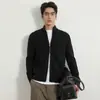 Suéter Cardigan OT para Hombre Estilo Old Money Otoño para Hombre Perezoso Cuello Alto Casual Rayas Tejido de Punto Manga Larga Ropa Exterior