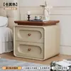Mesita de noche Vintage 2026 Venta Caliente Pequeña para el Hogar Dormitorio Estilo Antiguo Madera Maciza Mesita de Noche Armario de Almacenamiento No Requiere Ensamblaje