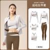 Conjunto de Yoga de Cinco Piezas con Bloques de Color Melocotón Transfronterizo Sin Almohadillas en el Pecho, Conjunto de Yoga a Prueba de Impacto de Alta Intensidad, Ropa de Fitness con Sensación de Piel