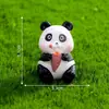 Terrario de musgo, figura de panda creativa y adorable para hacer té alrededor de una estufa, accesorios de decoración DIY, adornos en miniatura