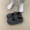 Zapatos Mary Jane Retro de Punta Redonda con Altura Aumentada Birkenstock para Mujer, Zapatos Casuales Cálidos de Algodón Peludo