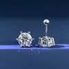 Aretes de Moissanita Plata de Ley S925 Seis Garras Aretes para Cartílago del Oído Deslumbrantes Sensación de Alta Gama Unisex Estilo Simple Aretes Transfronterizos Tk