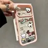 Funda de Teléfono para iPhone18ProMax con Perro de Dibujos Animados y Ventana Grande, Aplicable en Inglés, Funda Protectora Verde Fluorescente para Apple 17