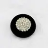 Botón redondo de metal con felpa y botón de diamante, hebilla en forma de corazón, lote de botones decorativos para abrigo de cachemira para mujer, abrigo de piel