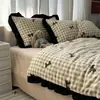 Conjunto de Cuatro Piezas de Terciopelo de Leche con Lazo Estilo Hepburn Francés Casual Conjunto de Cuatro Piezas de Terciopelo Coral de Invierno Terciopelo Coral 2m