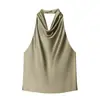 Z Estilo Europeu e Americano Transfronteiriço 2026 Nova Moda Elegante Roupas Femininas Atacado Top com Gola Halter Textura de Seda e Cetim 2231399