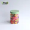 Frasco de Plástico para Alimentos de 350 ml Piñones Confitados Botella Redonda Frutos Secos Latas Divididas Botella de Embalaje de PET de Grado Alimenticio