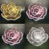 Acero Inoxidable Corte de Flor de Loto Flor de Metal Escultura de Loto Luminosa para Exteriores Oficina de Ventas Decoración de Paisaje de Césped Adornos