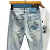 Jeans Rotos Nuevos de Verano para Hombre, Marca de Moda, Estilo Chino, Bordado Personalizado, Ajuste Delgado Elástico, Pantalones Casuales Versátiles