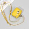 Bolsa de Monedas Mini Bolso Cruzado de Piel de Vaca de Primera Capa para Mujer Cuero Genuino Simple Colgante para Cuello Almacenamiento de Auriculares Labial Cartera para Monedas para Mujer