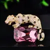 Broche de Leopardo de Cristal de Lujo con Diseño Único, Broche Audaz para Trajes, Chaquetas, Suéteres, Accesorio de Moda, Regalo