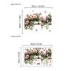 Adesivos de Parede Flor Rosa Folha Verde Borboleta Transfronteiriça Decoração de Parede de Quarto Sala de Estar Varanda Arte para Casa Pintura Decorativa Autoadesivo
