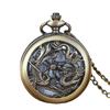 Fábrica direta em estoque retro bronze oco dragão phoenix chengxiang flip quartzo relógio de bolso uma geração de colar de cabelo relógio de bolso