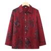 Camisa de primavera y otoño de la abuela Camisa de manga larga para mujeres de mediana edad y mayores Abrigo fino con solapa para madre Traje de otoño de señora mayor