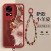 Para Huawei Nova13 Funda de Piel de Cordero Pulsera de Gato de la Fortuna de Cristal Funda de Teléfono con Relieve Cobertura Total Anti-caídas