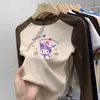 Moda Infantil Elegante e da Moda para Primavera, Outono e Inverno, Camisetas Básicas Engrossadas de Veludo Alemão para Meninos e Meninas, Camisetas de Manga Longa, Tops Infantis de Tamanho Médio e Grande