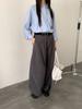 Calça de Perna Larga Tencel Estilo Coreano Outono Inicial 6up para Mulheres Barraca Treze Fileiras de Guangzhou Novo High-End Preguiçosa e Versátil 50002