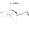 Armações de Óculos para Miopia Sem Aro Anti-Luz Azul Mais Vendidas no Exterior para Homens, Ultraleves e Modernas, Podem Ser Personalizadas com Lentes de Grau