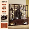 Oferta especial: Nuevo estante de exhibición estilo chino de madera maciza para té y juegos de té, gabinete para sala de té, estante de almacenamiento decorativo de gran capacidad