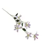 7 flores artificiales de cymbidium hechas de tela de seda, adecuadas para bodas, salones de bodas, decoración del hogar y como adornos decorativos