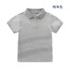 Camiseta de Algodão Infantil Manga Curta Meninos Alunos Azul Uniforme Escolar Gola Branca Camiseta Meninas Verão Camisa Polo Branca
