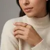 Anel Original de Latão Galvanizado 18K Novo de Nicho com Abertura Ajustável, Anel Doce e Elegante em Formato de Coração
