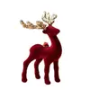 Decoraciones de Escritorio Navideñas Adornos de Reno para Eventos en Centros Comerciales y Tiendas, Creando una Atmósfera Festiva con Ciervos de Lentejuelas de Terciopelo Rojo