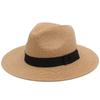 Sombrero de paja con protector solar de verano para hombres y mujeres, sombrero Panamá para la cabeza, sombrero de playa para viajes, sombrero de paja para el sol de ala ancha para la playa.
