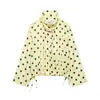 Comércio Exterior Transfronteiriço Roupas Europeias Femininas Za Aliexpress Venda Quente Primavera Casual Versátil Gola Alta Manga Longa Estilo Jaqueta de Bolinhas