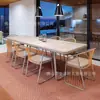 Jardín de patio de villa al aire libre mesa y silla de ratán de ocio al aire libre modelo de sala de diseño B & B aleación de aluminio cuadrado comida