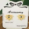 Distrito Lu Nueva Moda Femenina Joyería Temperamento Pequeños Pendientes de Cobre Incrustados con Circonita Pendientes Retro Versátiles Pendientes Pendientes