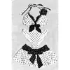 Conjunto de Três Peças Europeu e Americano Transfronteiriço Ins Novo Estilo Fofo, Fashion e Sexy Top de Gola Halter com Laço de Bolinhas + Saia