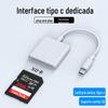 Para Apple 15Lightning Android tipo c conversor leitor de cartão de telefone cartão SD cartão de câmera OTG