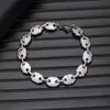 Pulseras de Hip-Hop Transfronterizas Europeas y Americanas para Hombre, Pulseras de Acero Inoxidable de Alta Gama Personalizadas de Moda al por Mayor