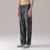Calça Térmica Masculina para Dormir 2026 Outono e Inverno Simples Casual Quente Calça Longa Estampa Catiônica Calça de Casa Adequada para Uso Externo Inverno