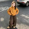 Conjunto de otoño para niña 2026 nuevo elegante estilo coreano casual pantalones anchos y sudadera conjunto de dos piezas