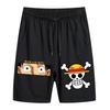 Uma peça T-shirt Luffy Sauron marca de moda frouxa nome comum anime periférico moda masculina casual loose shorts verão