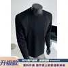 Camiseta de manga longa desconstruída em algodão espacial para homens, marca moderna estilo americano para o outono, top de corte solto com gola redonda para adolescentes