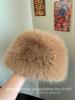 Gorro de felpa para mujer, nuevo gorro de pescador blanco de invierno, protección del medio ambiente, cálido gorro Lei Feng, gorro adelgazante tipo cubo.