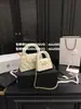 2024 Novo Estilo Estilo Chanel 23k Couro de Vaca Portátil Kelly Couro Genuíno Xadrez Diamante Bolsa de Corrente Ombro Único Portátil Transversal