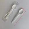 Cuchara de postre de mango largo, cuchara de plástico desechable, cuchara para helado comercial y doméstica, cuchara engrosada de grado alimenticio, cuchara para yogur